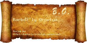 Barbély Orsolya névjegykártya