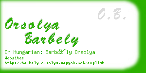 orsolya barbely business card